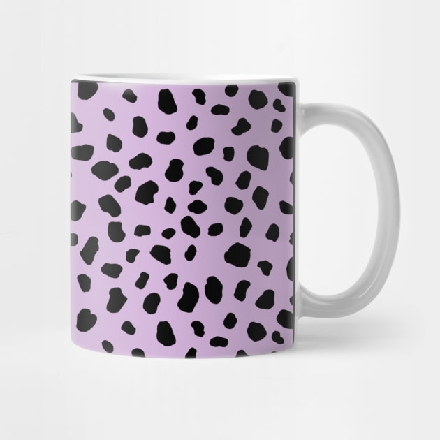 Dalmatian Animal Print Spots Black Lavender Purple Dots by squeakyricardo